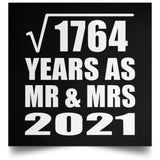 42nd Anniversary Square Root of 1764 Years As Mr & Mrs 2021 - Poster Square