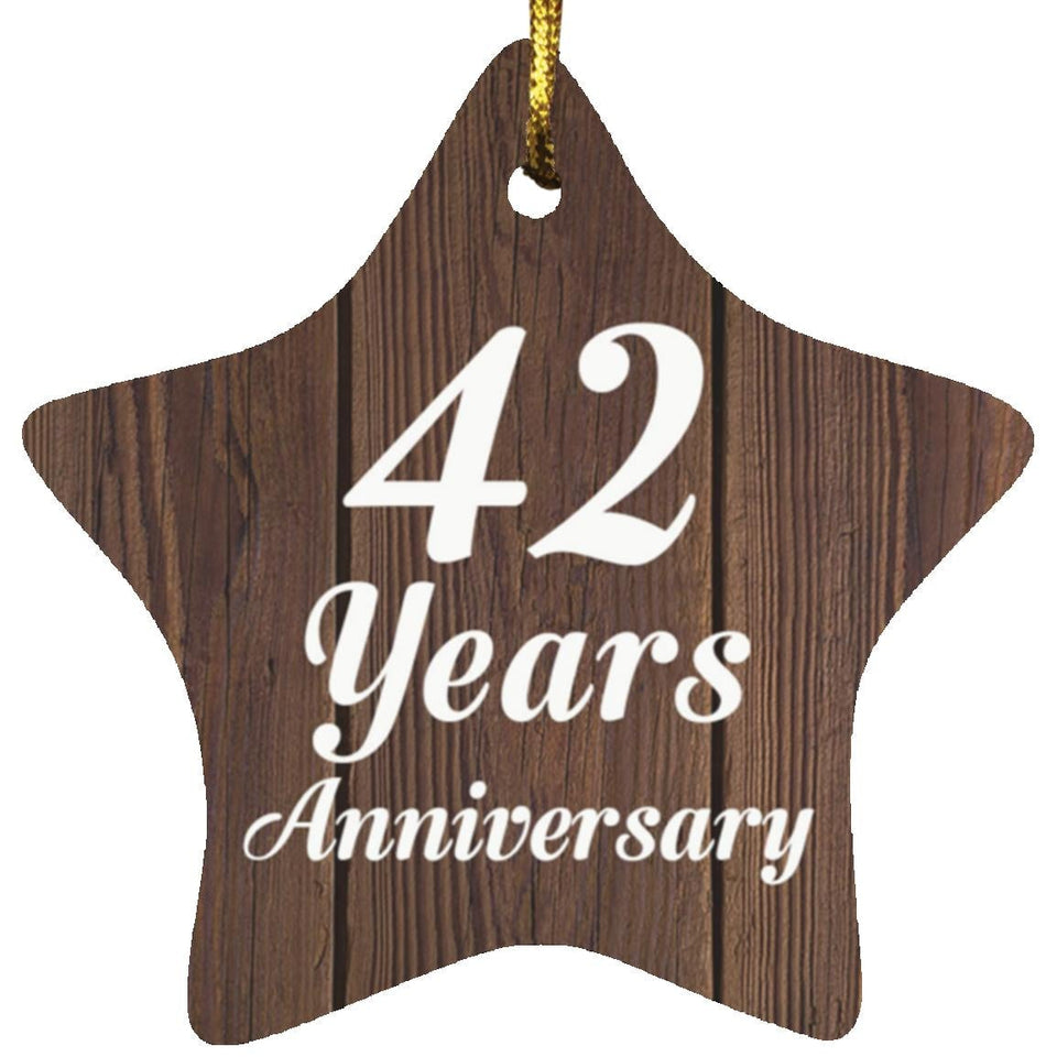 42nd Anniversary 42 Years Anniversary - Star Ornament D