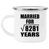 91st Anniversary Married For Square Root of 8281 Years - 12oz Camping Mug