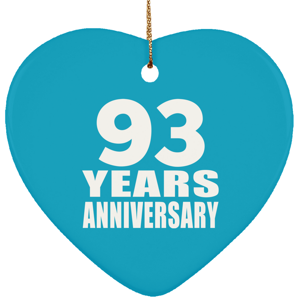 93rd Anniversary 93 Years - Heart Ornament