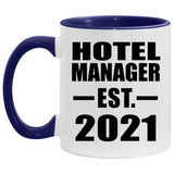 Hotel Manager Established Est. 2021 - 11oz Accent Mug Purple
