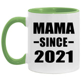 Mama Since 2021 - 11oz Accent Mug Green