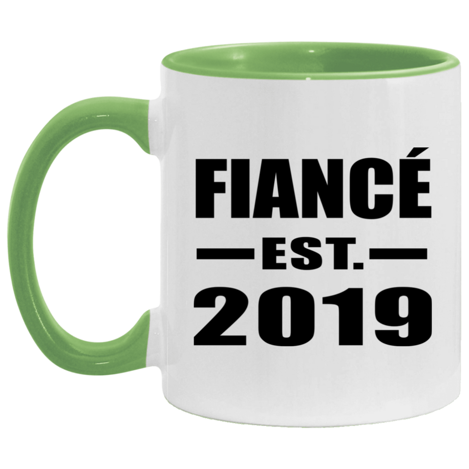 Fiance Established EST. 2019 - 11oz Accent Mug Green