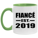 Fiance Established EST. 2019 - 11oz Accent Mug Green