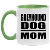 Greyhound Dog Mom - 11oz Accent Mug Green