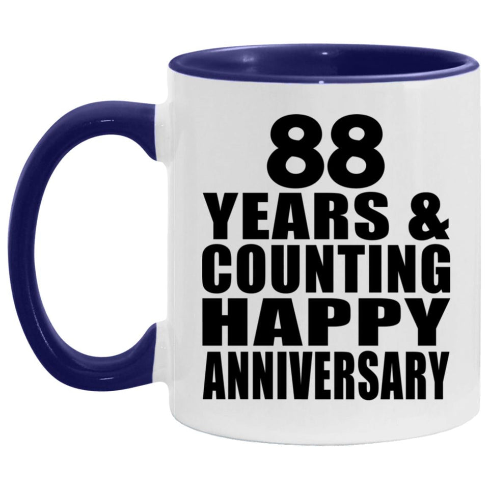 Happy 88th Anniversary 88 Years & Counting - 11oz Accent Mug Purple