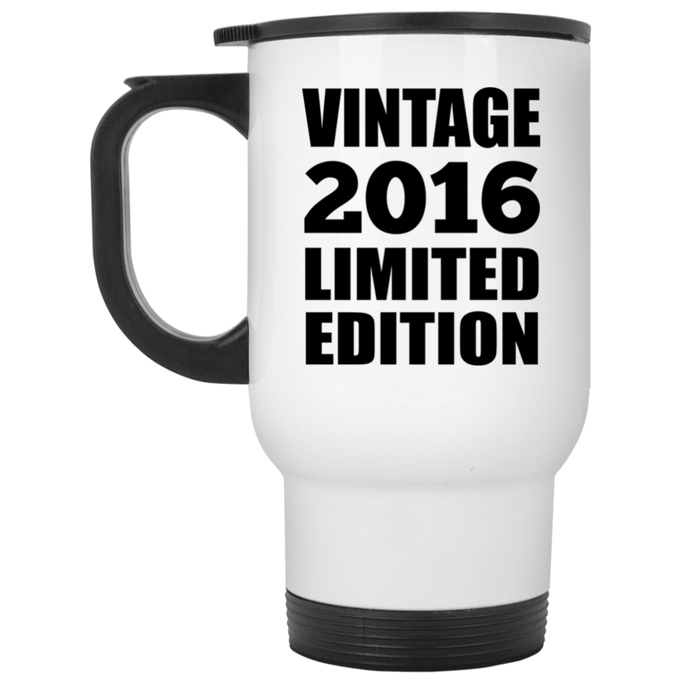 8th Birthday Vintage 2016 Limited Edition - White Travel Mug