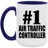 Number One #1 Air Traffic Controller - 15oz Accent Mug Purple