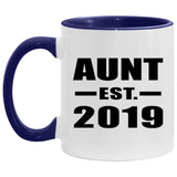Aunt Established EST. 2019 - 11oz Accent Mug Purple