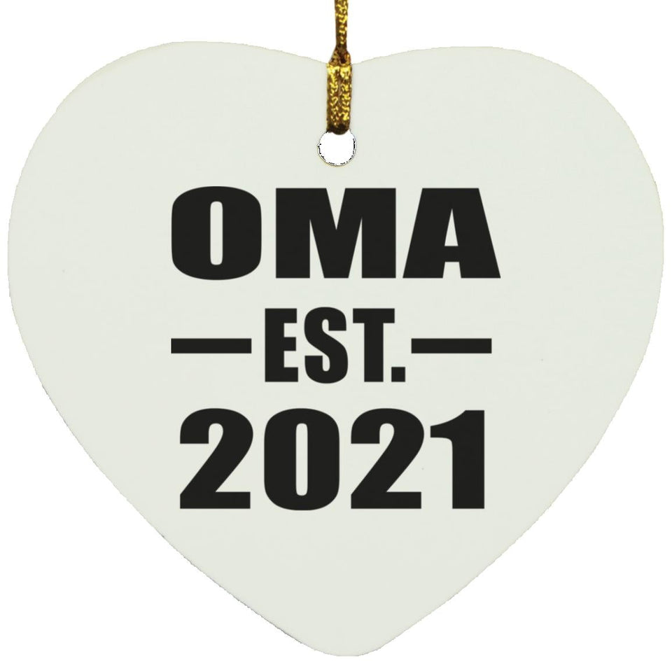 Oma Established EST. 2021 - Heart Ornament