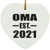 Oma Established EST. 2021 - Heart Ornament