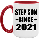 Step Son Since 2021 - 15oz Accent Mug Red