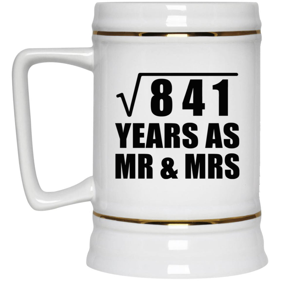 29th Anniversary Square Root of 841 Years As Mr & Mrs - Beer Stein