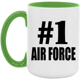 Number One #1 Air Force - 15oz Accent Mug Green