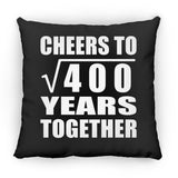 20th Anniversary Cheers To Square Root of 400 Years Together - Throw Pillow Black
