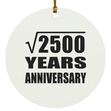 50th Anniversary Square Root of 2500 Years Anniversary - Circle Ornament
