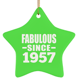 67th Birthday Fabulous Since 1957 - Star Ornament