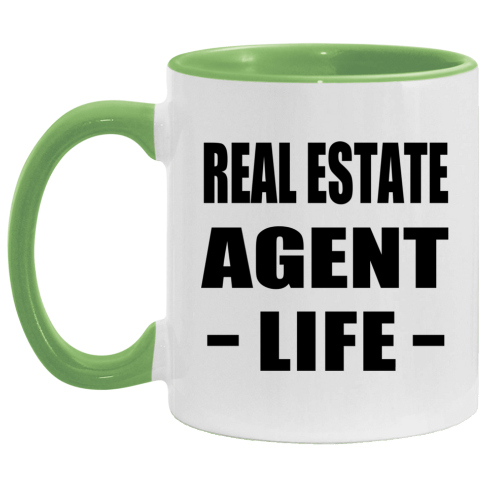 Real Estate Agent Life - 11oz Accent Mug Green