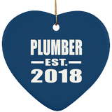 Plumber Established EST. 2018 - Heart Ornament