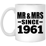 63rd Anniversary Mr & Mrs Since 1961 - 11 Oz Coffee Mug