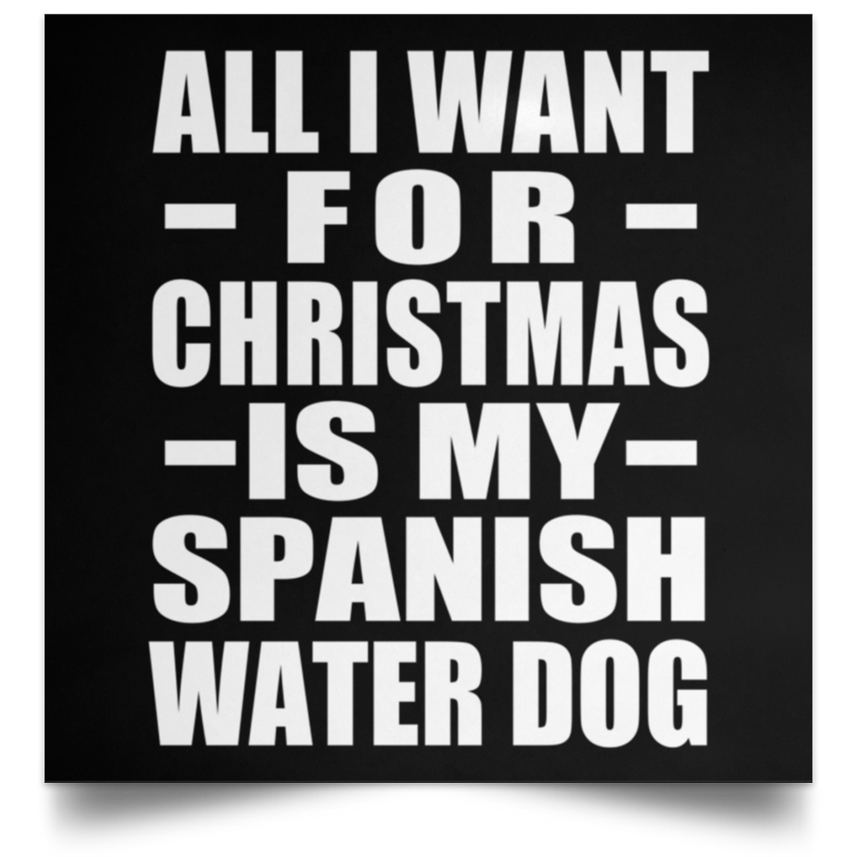 All I Want For Christmas Is My Spanish Water Dog - Poster Square