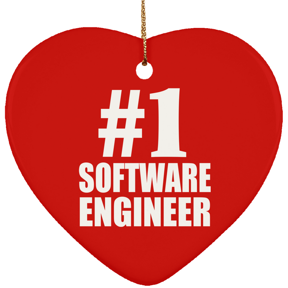 Number One #1 Software Engineer - Heart Ornament