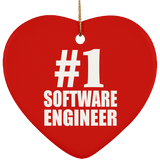Number One #1 Software Engineer - Heart Ornament