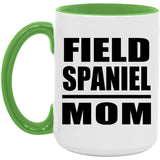 Field Spaniel Mom - 15oz Accent Mug Green