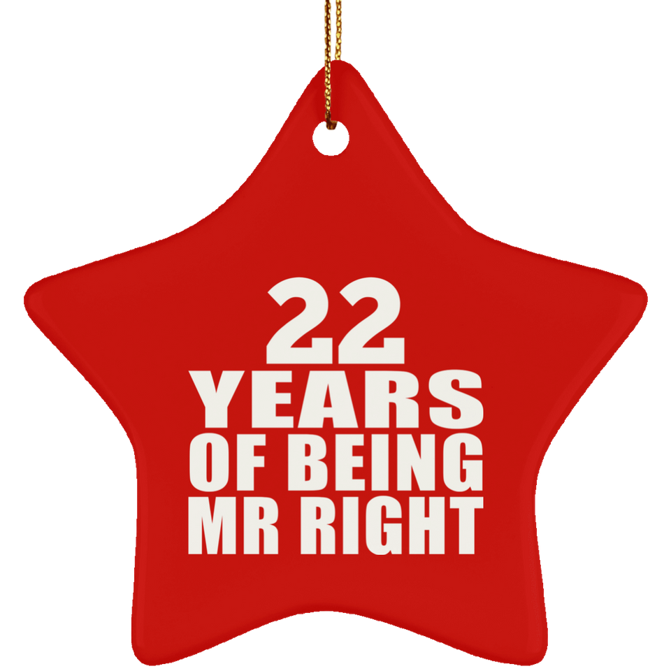 22nd Anniversary 22 Years Of Being Mr Right - Star Ornament