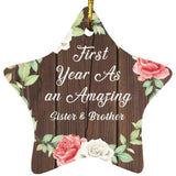 First Year As An Amazing Sister & Brother - Star Ornament A
