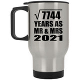 88th Anniversary Square Root of 7744 Years As Mr & Mrs 2021 - Silver Travel Mug