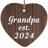 Grandpa Established EST. 2024 - Heart Ornament D