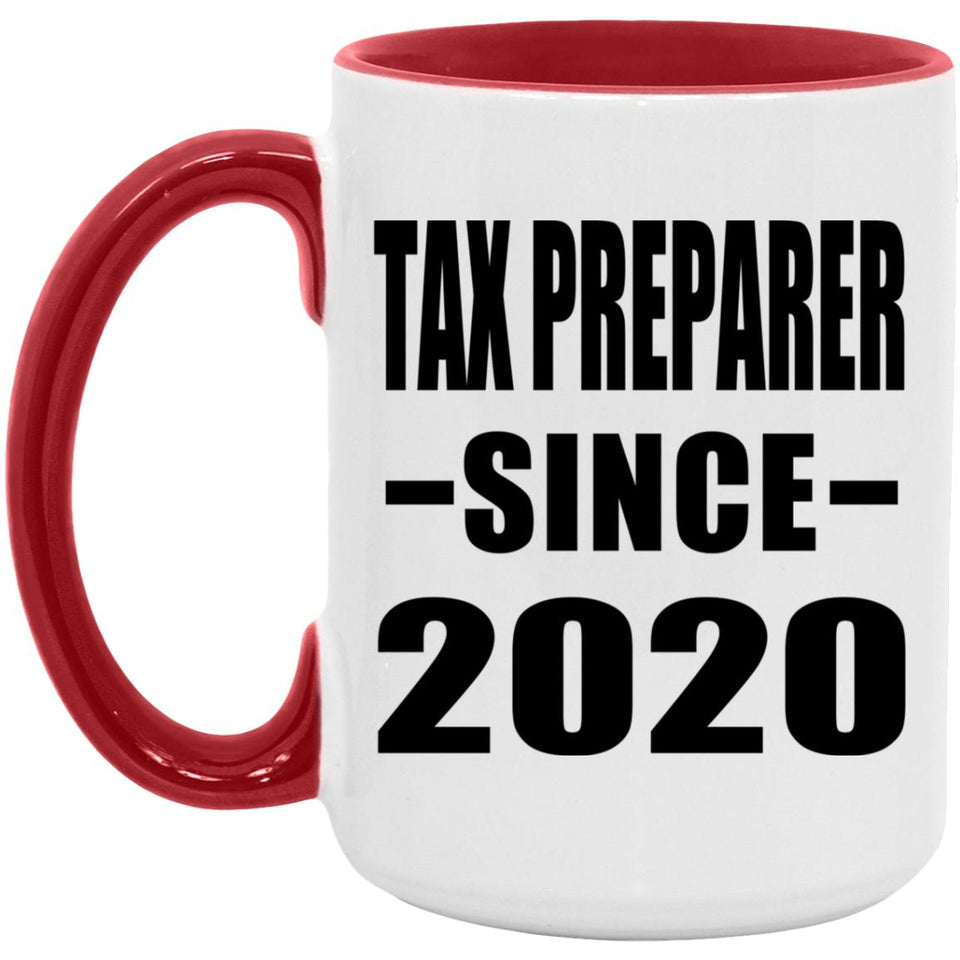 Tax Preparer Since 2020 - 15oz Accent Mug Red
