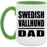 Swedish Vallhund Dad - 15oz Accent Mug Green
