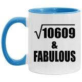 103rd Birthday Square Root of 10609 & Fabulous - 11oz Accent Mug Blue