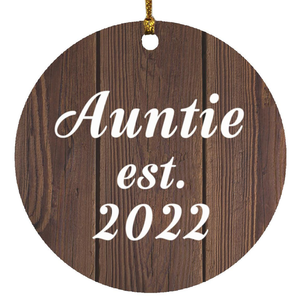 Auntie Established EST. 2022 - Circle Ornament D