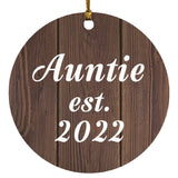 Auntie Established EST. 2022 - Circle Ornament D