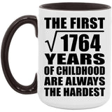 42nd Birthday Square Root of 1764 Years of Childhood - 15oz Accent Mug Black