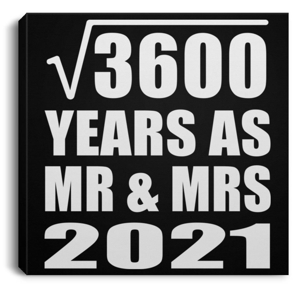 60th Anniversary Square Root of 3600 Years As Mr & Mrs 2021 - Canvas Square
