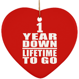1st Anniversary 1 Year Down Lifetime To Go - Heart Ornament
