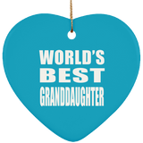 World's Best Granddaughter - Heart Ornament
