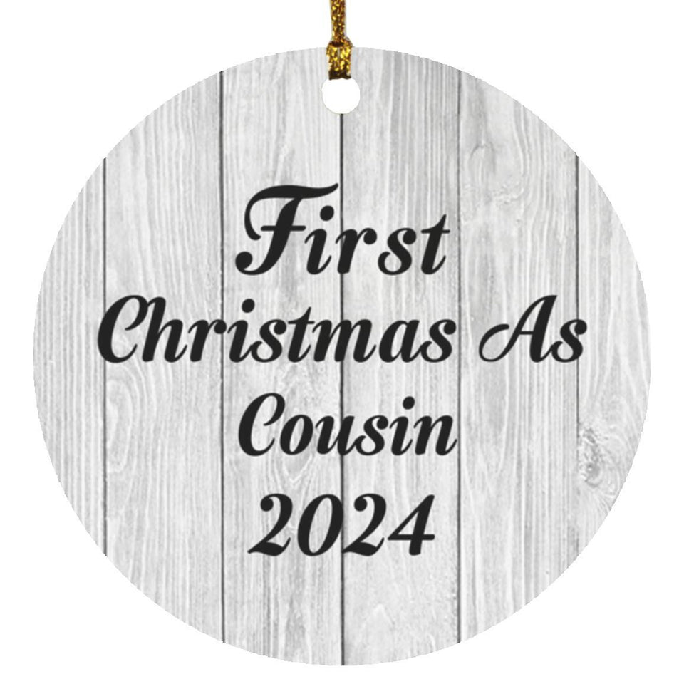 First Christmas As Cousin 2024 - Circle Ornament F