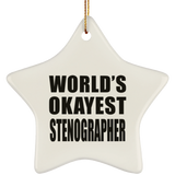 World's Okayest Stenographer - Star Ornament
