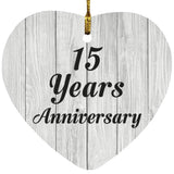 15th Anniversary 15 Years Anniversary - Heart Ornament F
