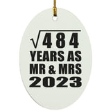 22nd Anniversary Square Root of 484 Years As Mr & Mrs 2023 - Oval Ornament