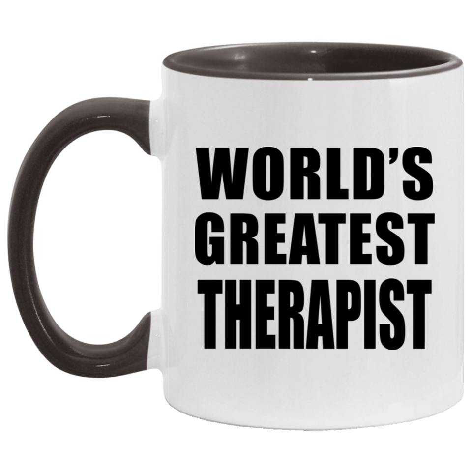 World's Greatest Therapist - 11oz Accent Mug Black