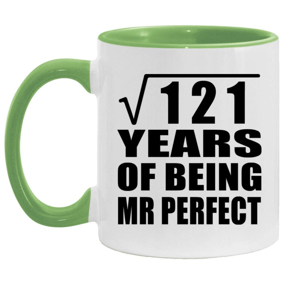 11th Anniversary Square Root of 121 Years of Mr Perfect - 11oz Accent Mug Green