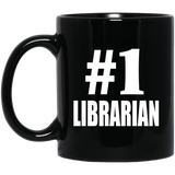 Number One #1 Librarian - 11 Oz Coffee Mug Black
