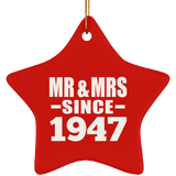 77th Anniversary Mr & Mrs Since 1947 - Star Ornament