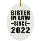 Sister In Law Since 2022 - Oval Ornament